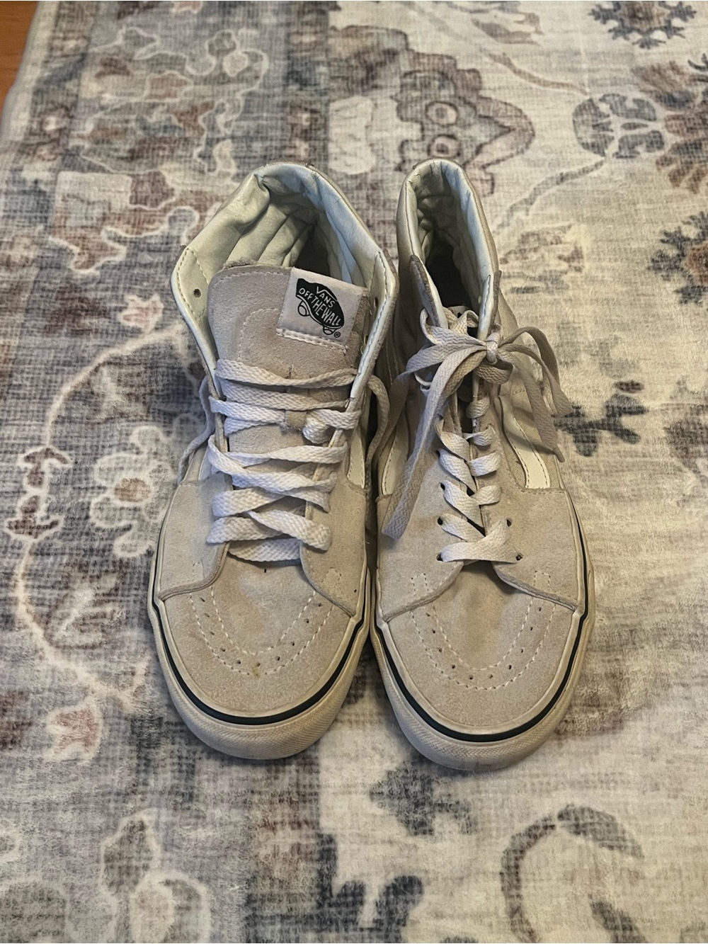 Vans Light Gray Suede Sk8-Hi Women’s High-Top Skate Shoes